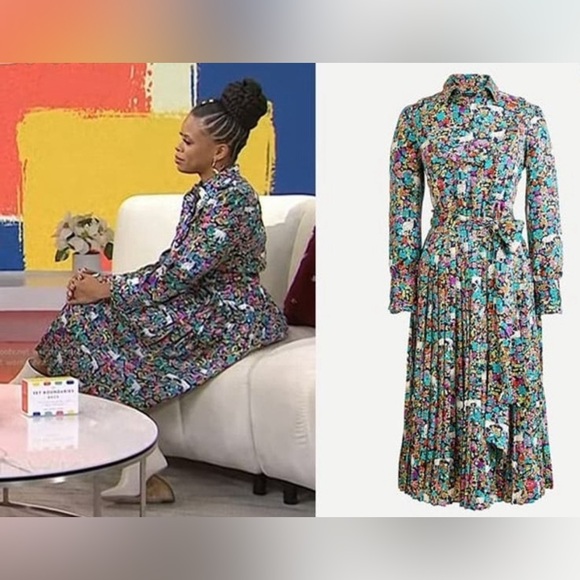 NWT Spring Summer Minimalist Retro J. Crew Animal Floral Print Dress - Picture 6 of 17